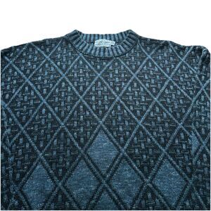 Vintage JJ Cochran Men’s 3X Big Man Diamond Lattice Grandpa Pullover Sweater USA